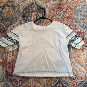 Anna Sui Kids White Tee with Blue Accents